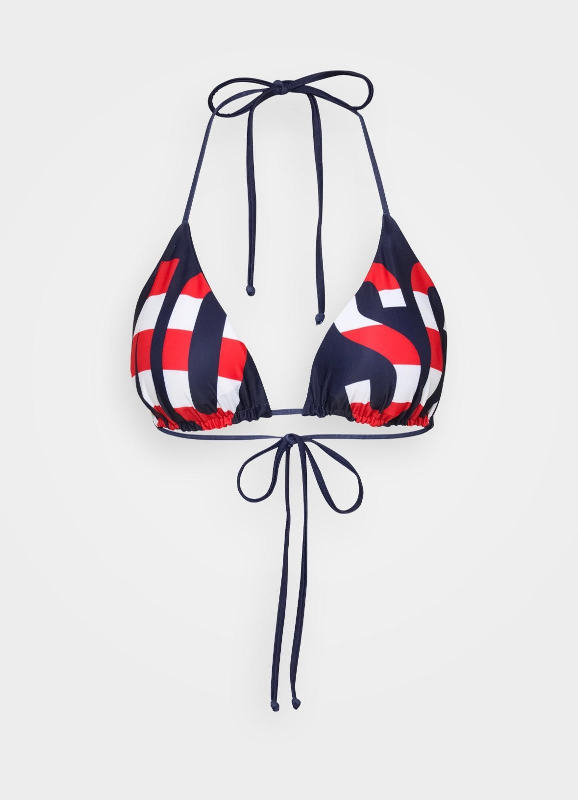 Triangolo mare Moschino Swim con maxi logo a strisce donna