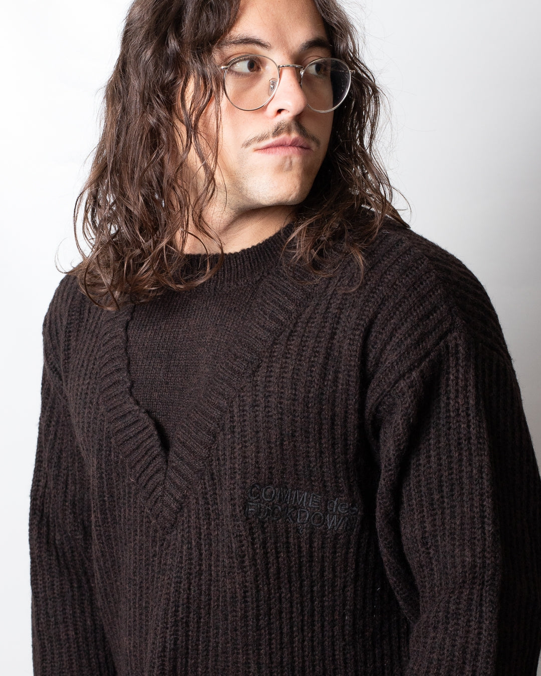 Maglia Comme des Fuckdown girocollo con ricamo uomo