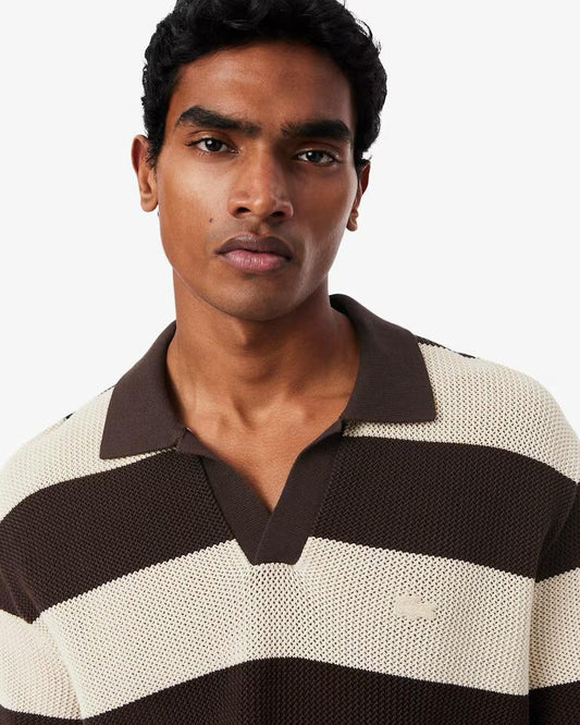 Polo Lacoste in maglia traforata uomo