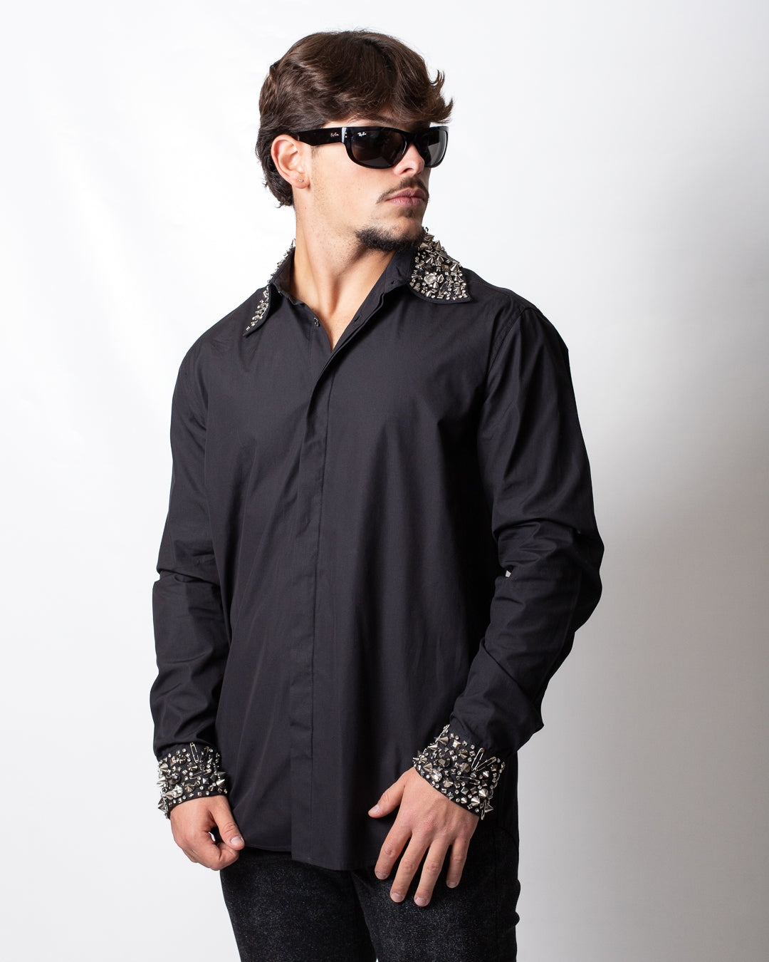 Camicia John Richmond con colletto e polsini decorati uomo