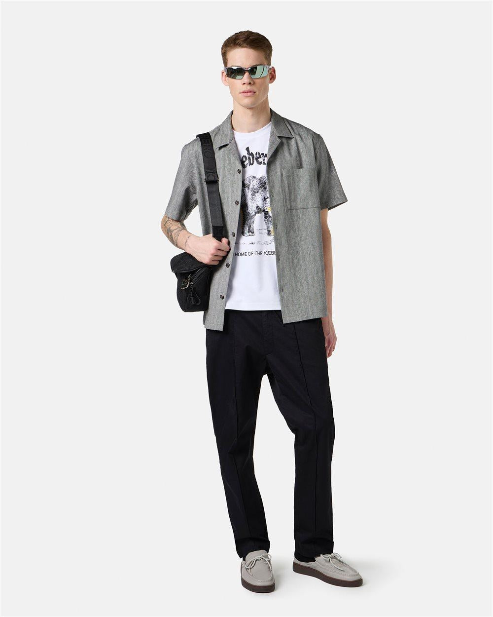 T-Shirt Iceberg con logo stampa e ricamo uomo