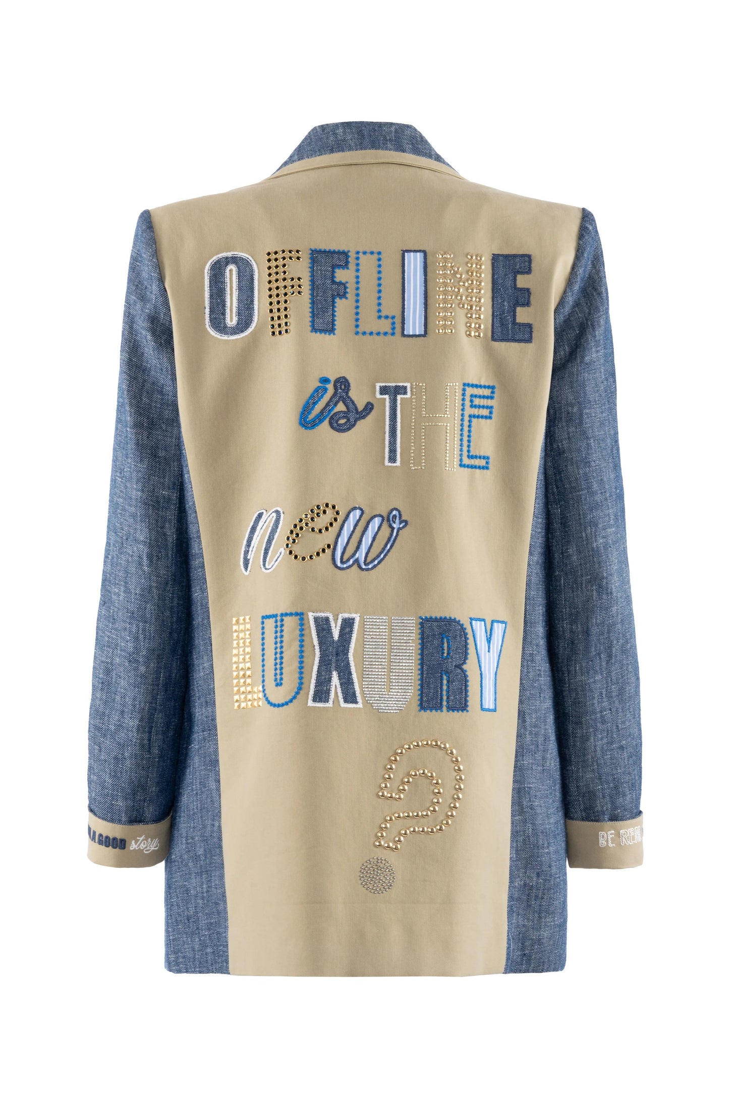 Giacca blazer Nenette monopetto in lino effetto denim donna