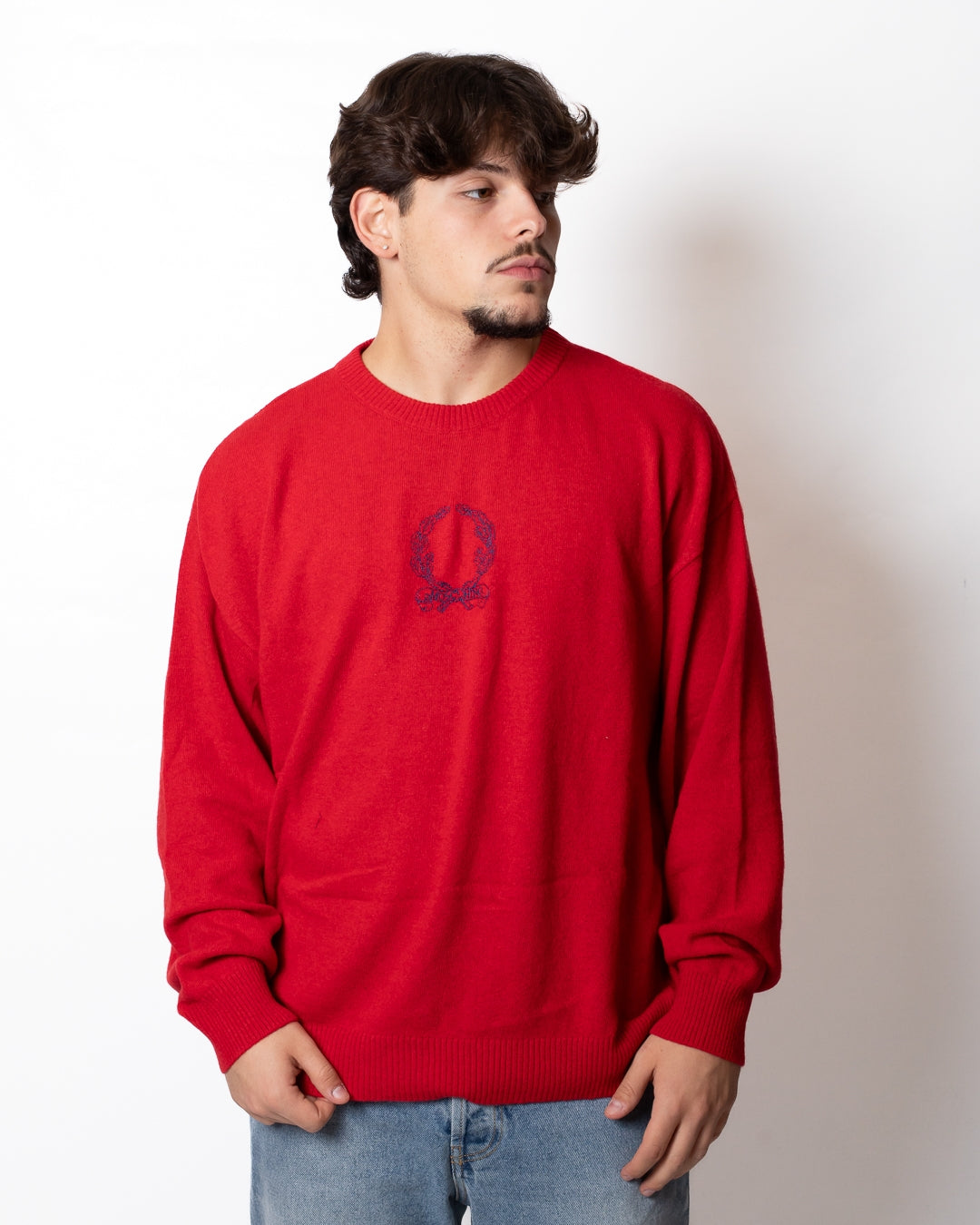 Maglia Moschino in misto lana con ricamo "Laurel crown"