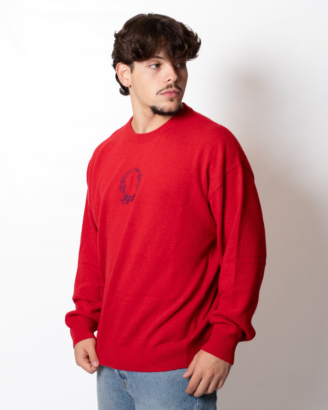 Maglia Moschino in misto lana con ricamo "Laurel crown"