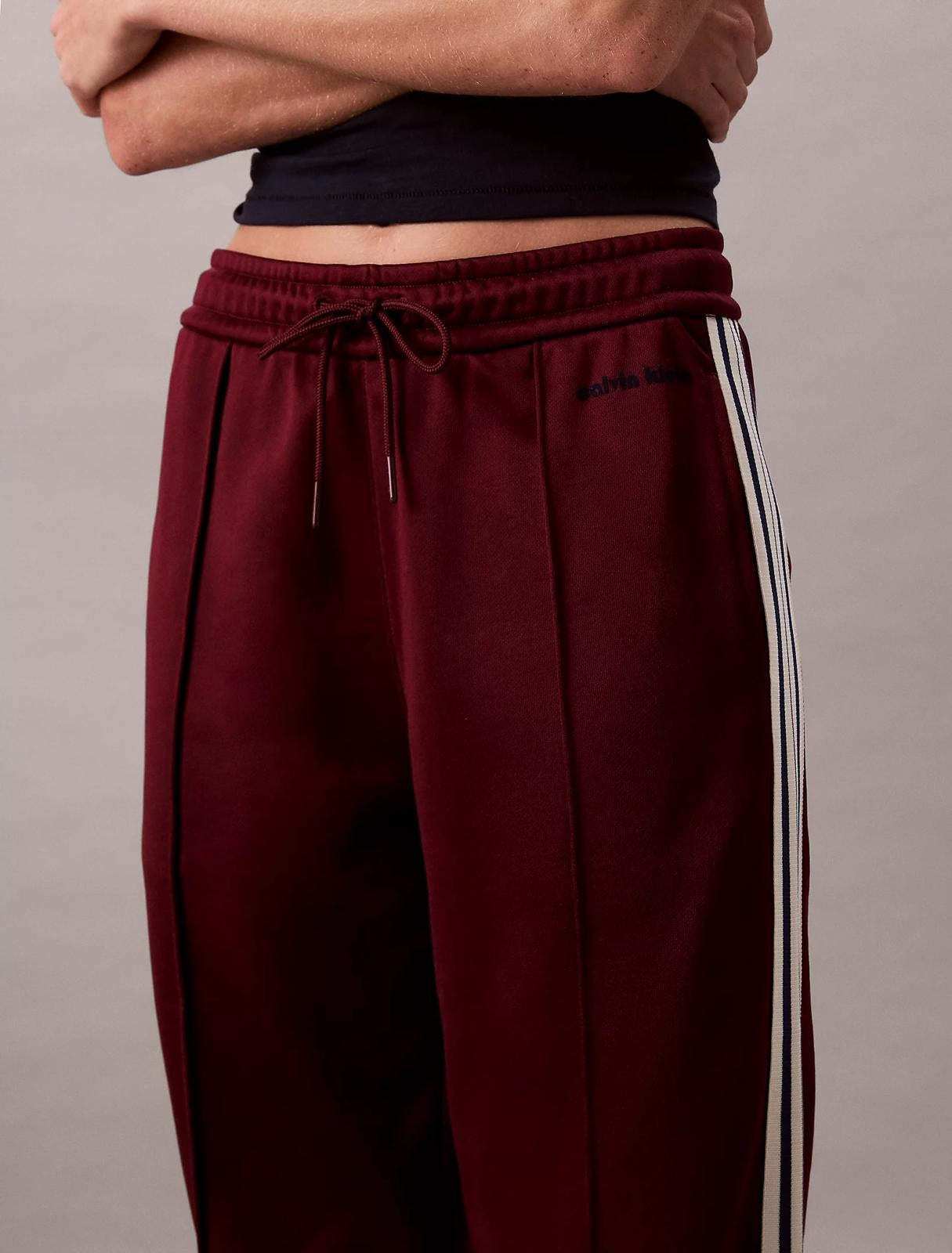 Pantalone Calvin Klein acetato con strisce a contrasto donna