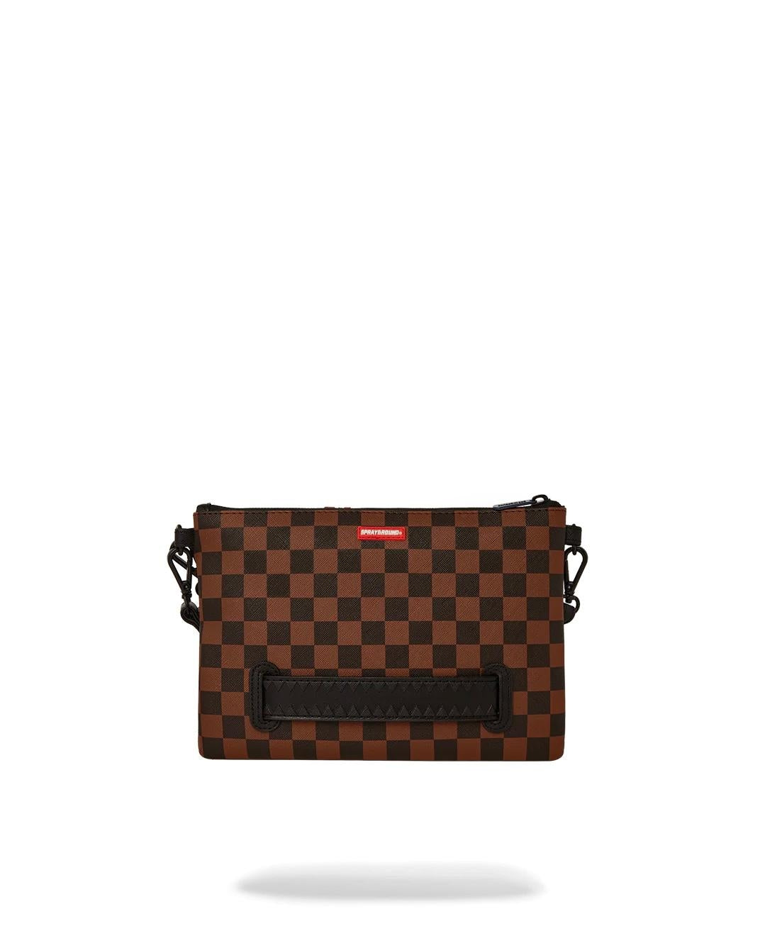 Pochette Sprayground marrone machine Francaise clutch con tracolla