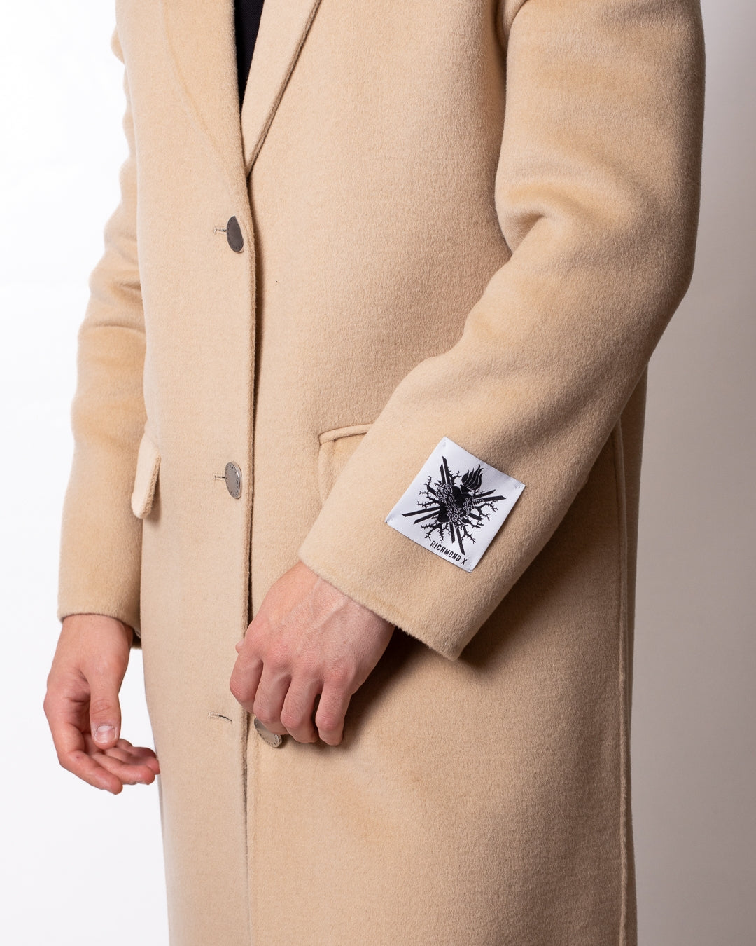 Cappotto Richmond X in misto lana con etichetta e patch donna