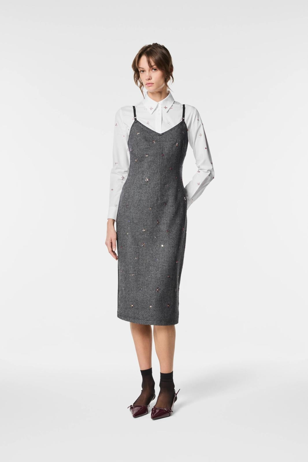 Camicia Nenette con paillettes e strass donna