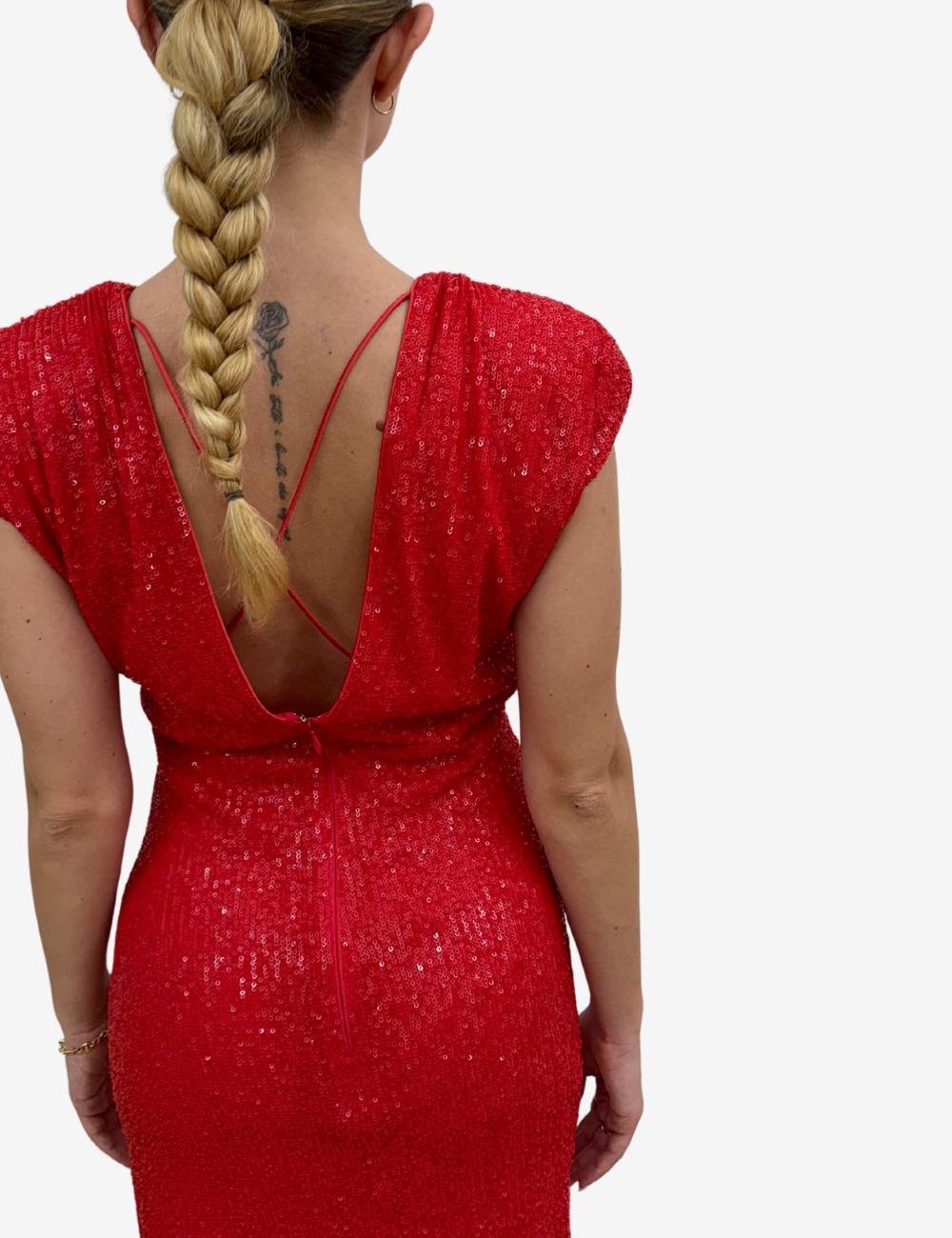 Abito Nenette drappeggiato con paillettes all-over donna
