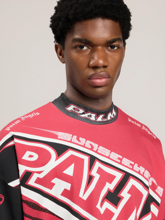 T-Shirt Palm Angels loose fit "Racing" uomo
