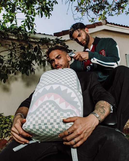 Zaino Sprayground bianco Knit sharks in paris in cream dlx backpack