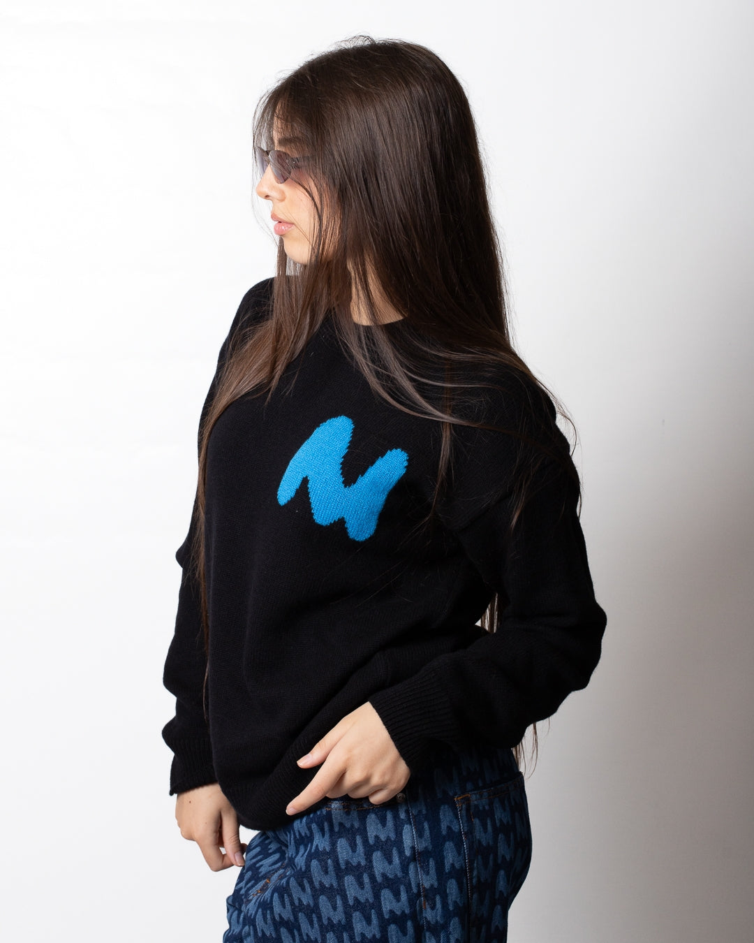 Maglia MSGM girocollo in misto lana con logo monogram