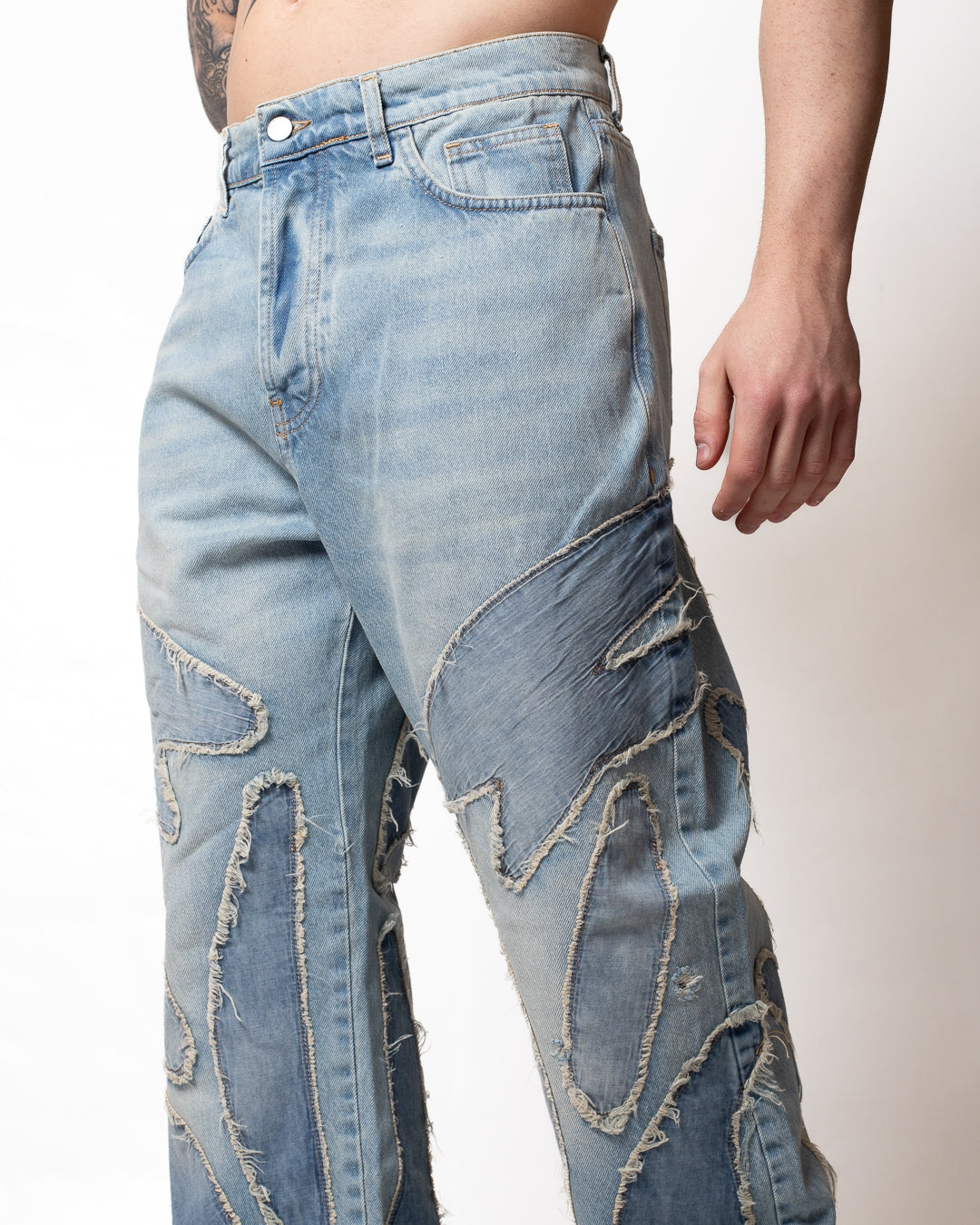 Jeans Barrow straight con patch in denim