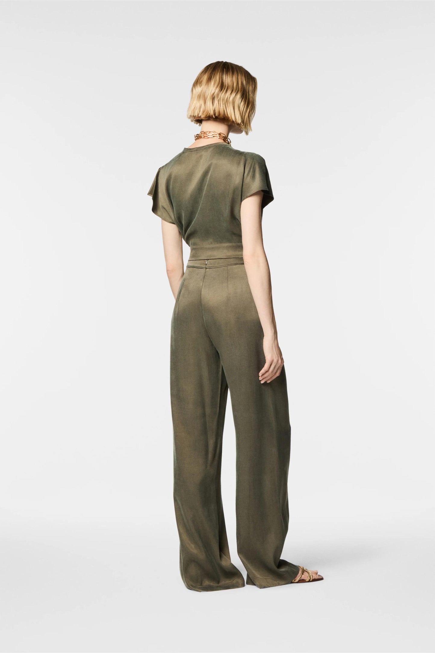 Pantalone Nenette in tencel a gamba larga donna