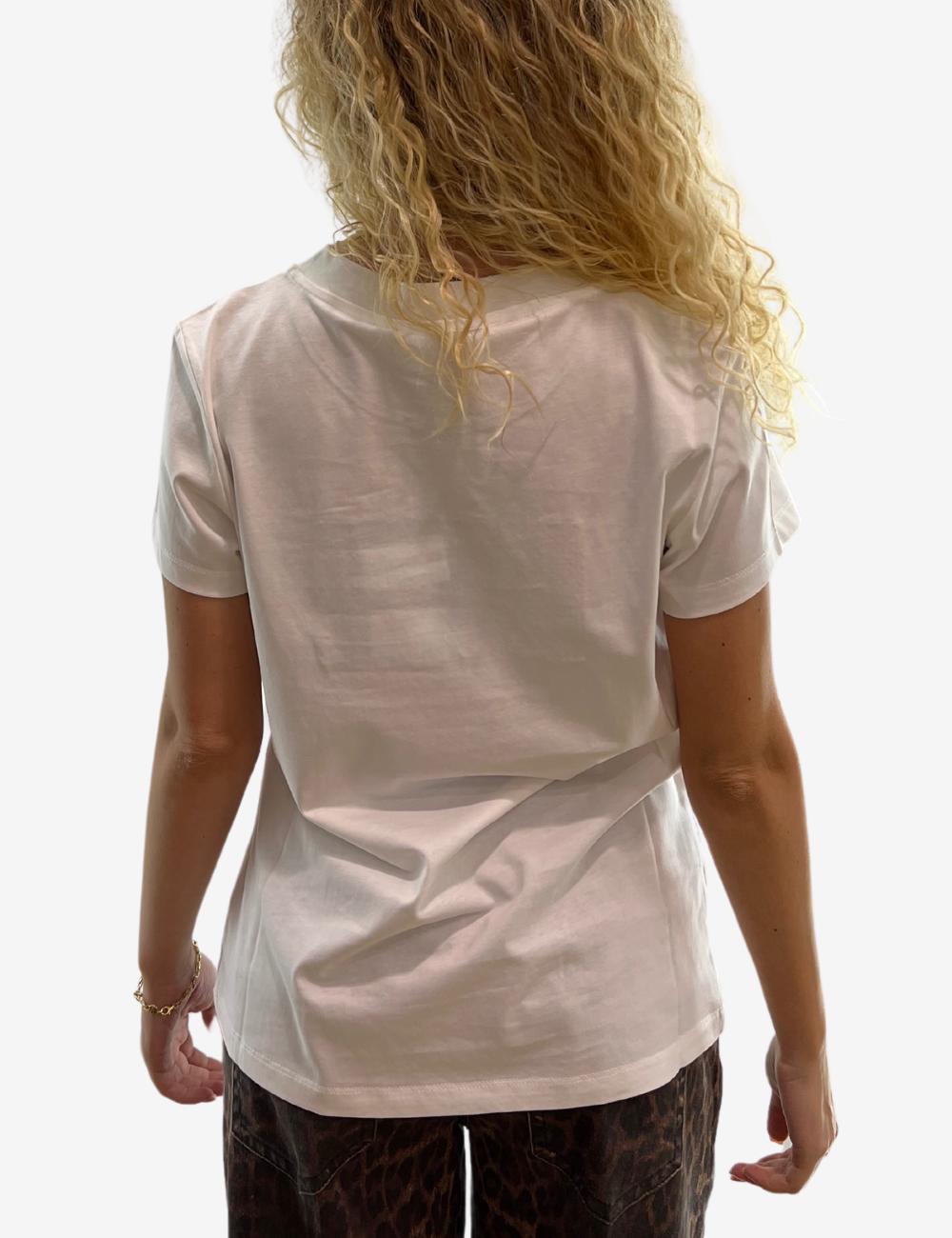 T-Shirt Nenette con logo ricamato e catena donna
