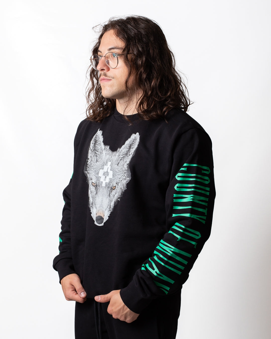 Felpa Marcelo Burlon girocollo stampata uomo