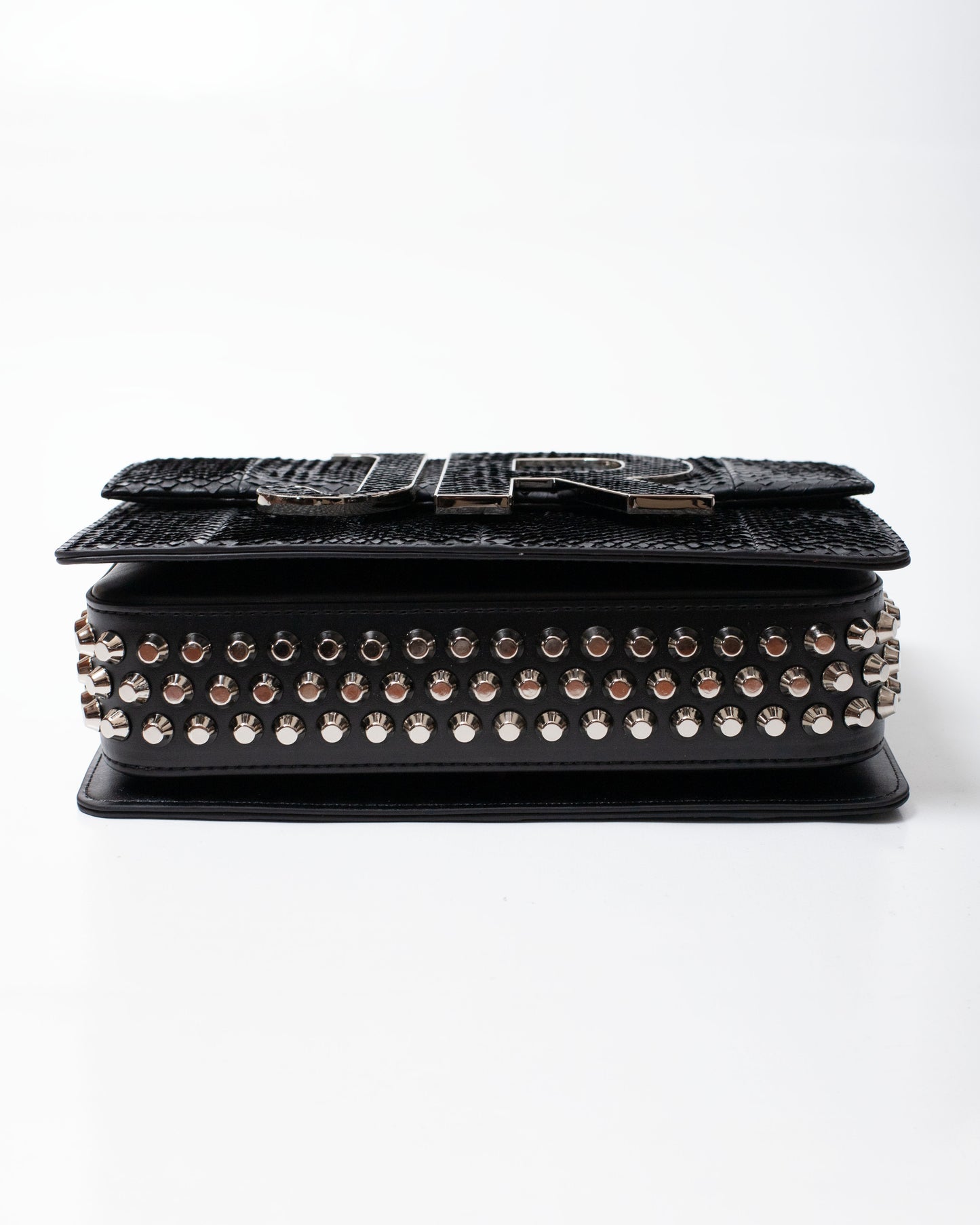 Borsa John Richmond black pitonata con maxi placca donna