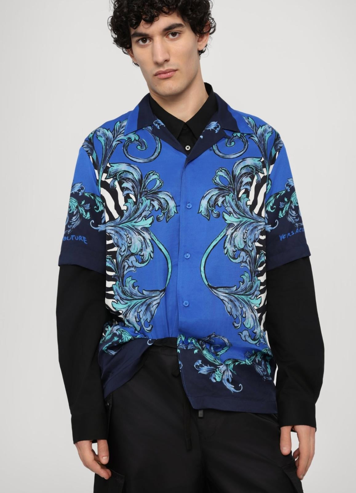 Camicia Versace Jeans Couture "Zebra Barocco" in twill uomo