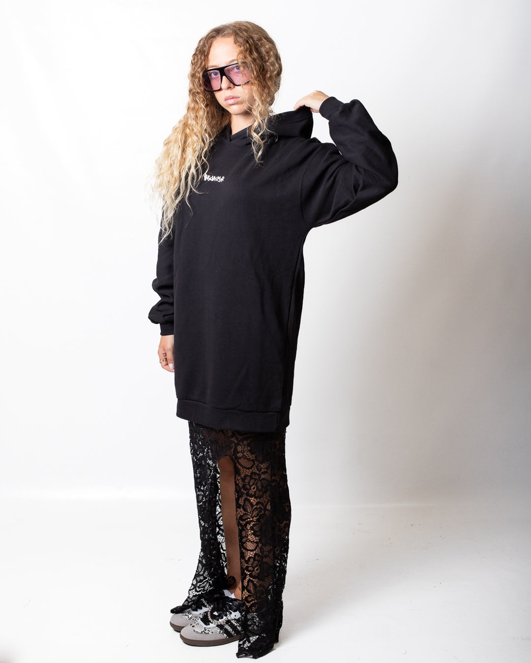 Abito Disclaimer in felpa con gonna in pizzo donna