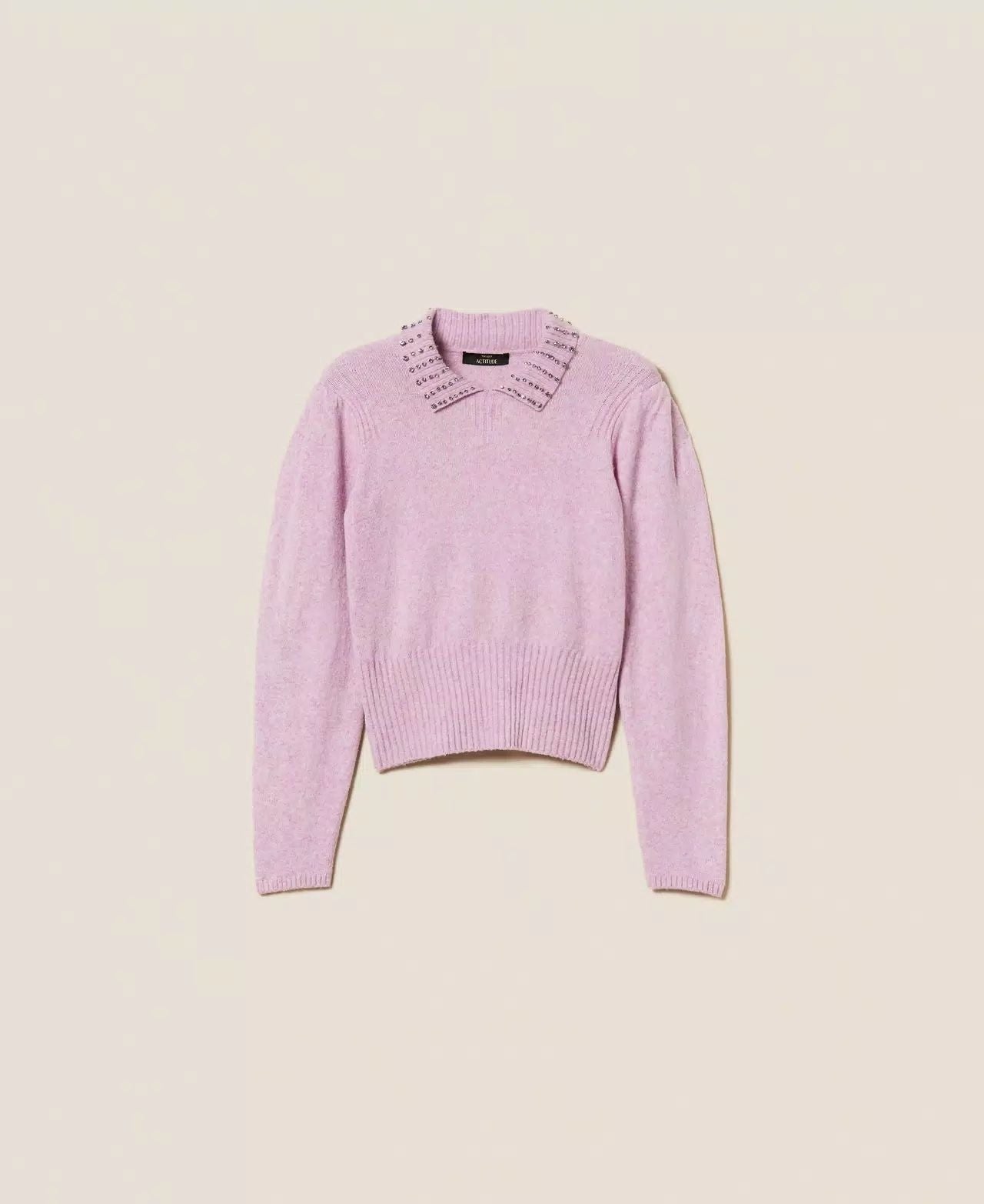 Maglia Twinset Actitude con colletto e gioielli donna