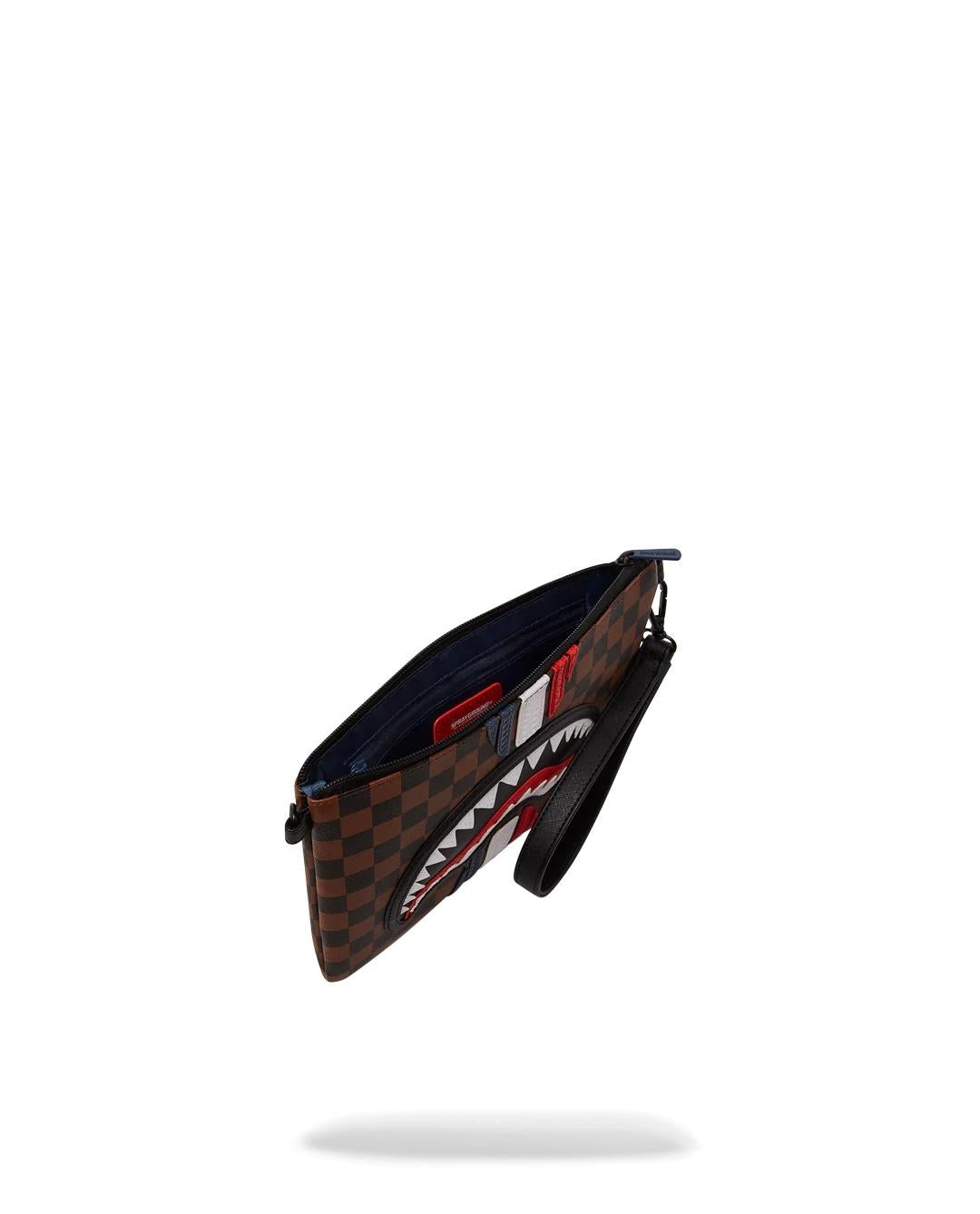 Pochette Sprayground marrone machine Francaise clutch con tracolla