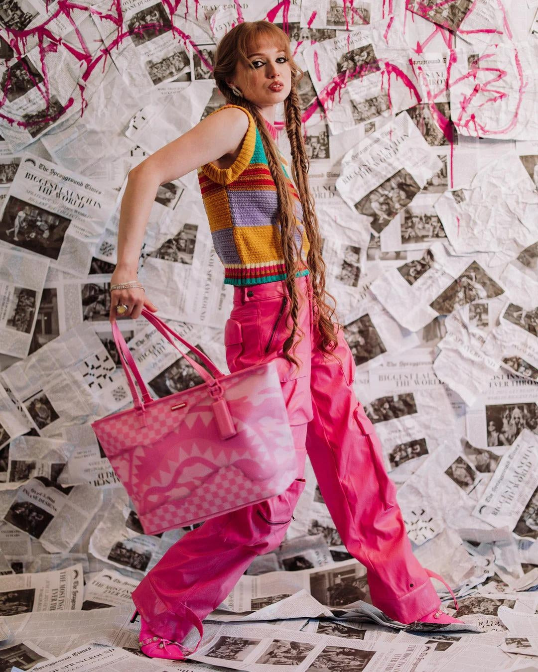 Borsa Sprayground rosa Pink 3AM riptide tote