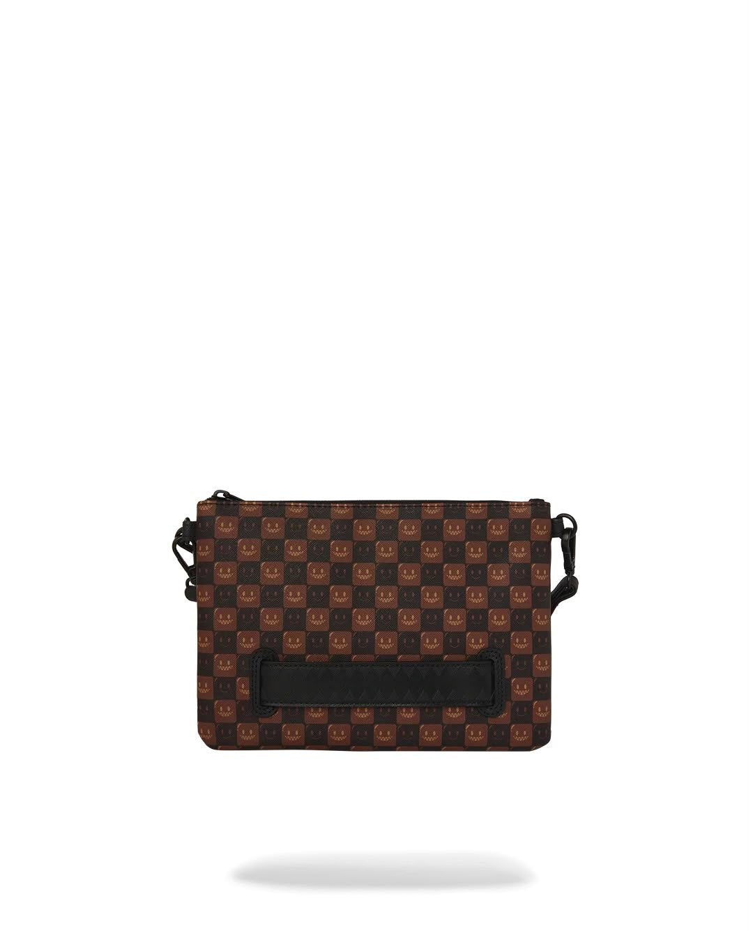 Pochette Sprayground marrone SHARKS IN PARIS WTF BUBBLE BROWN CHECK CROSSOVER CLUTCH con tracolla