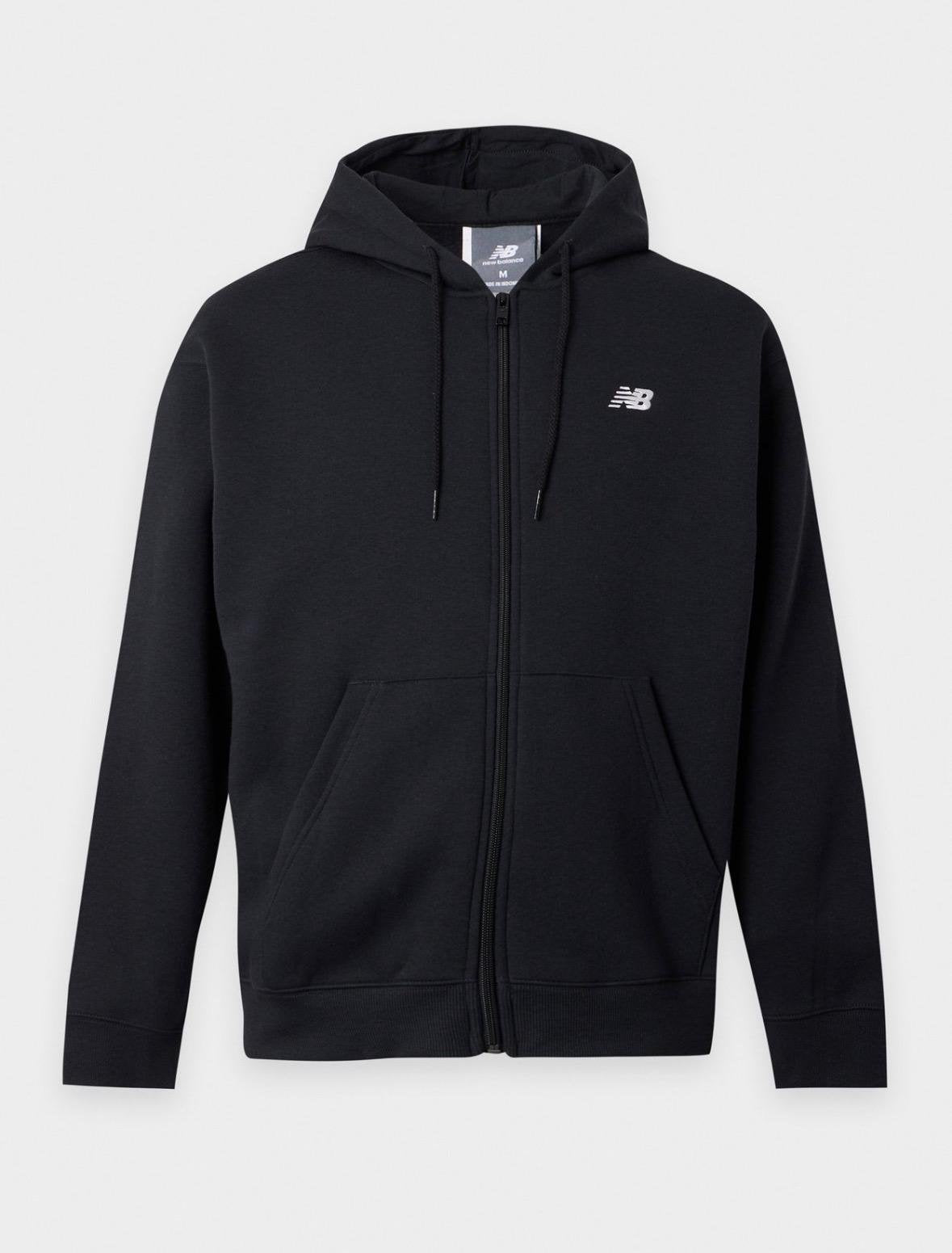 Felpa New Balance full zip con cappuccio con logo ricamato