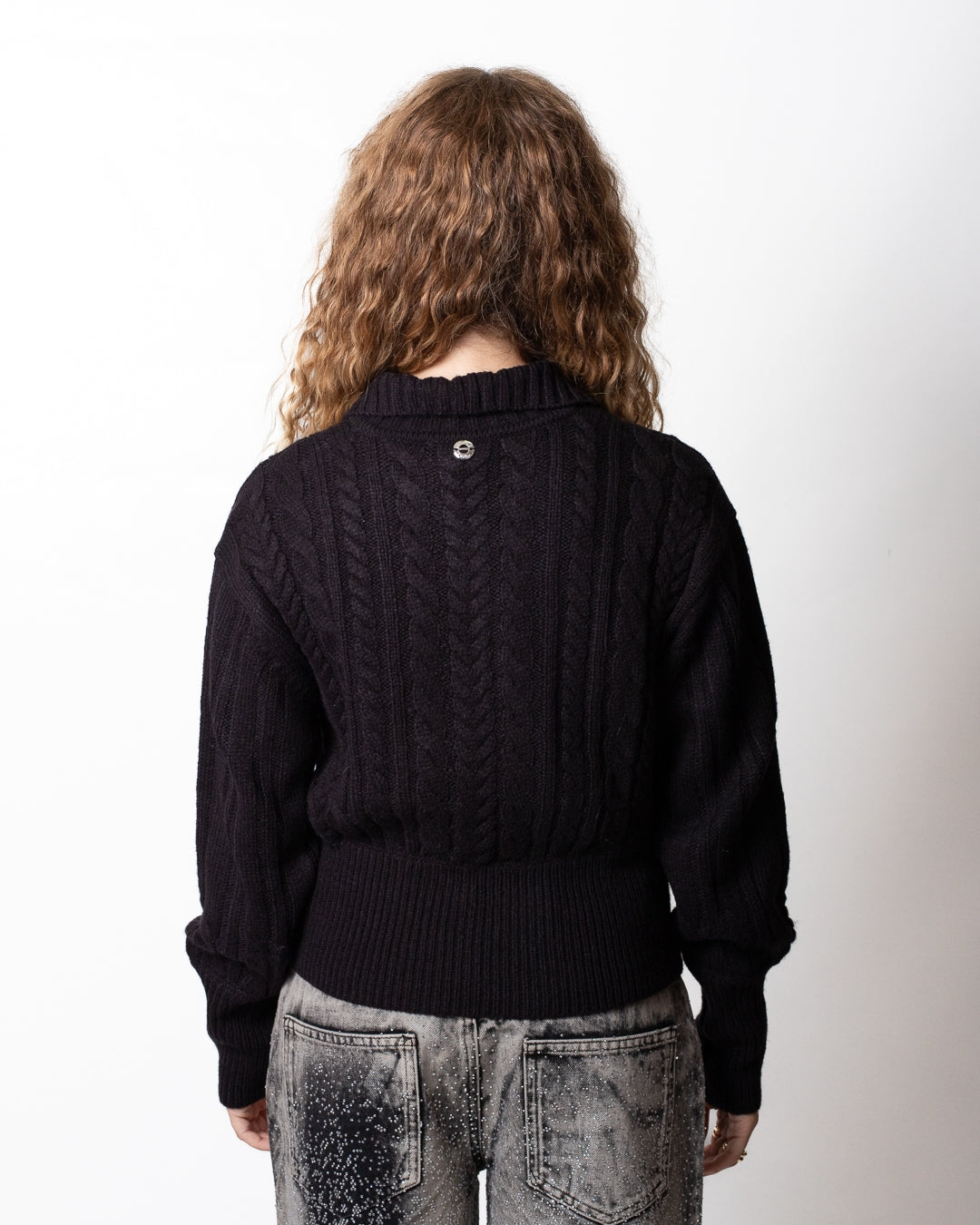 Maglia Twinset Actitude scollo a V con gioielli donna