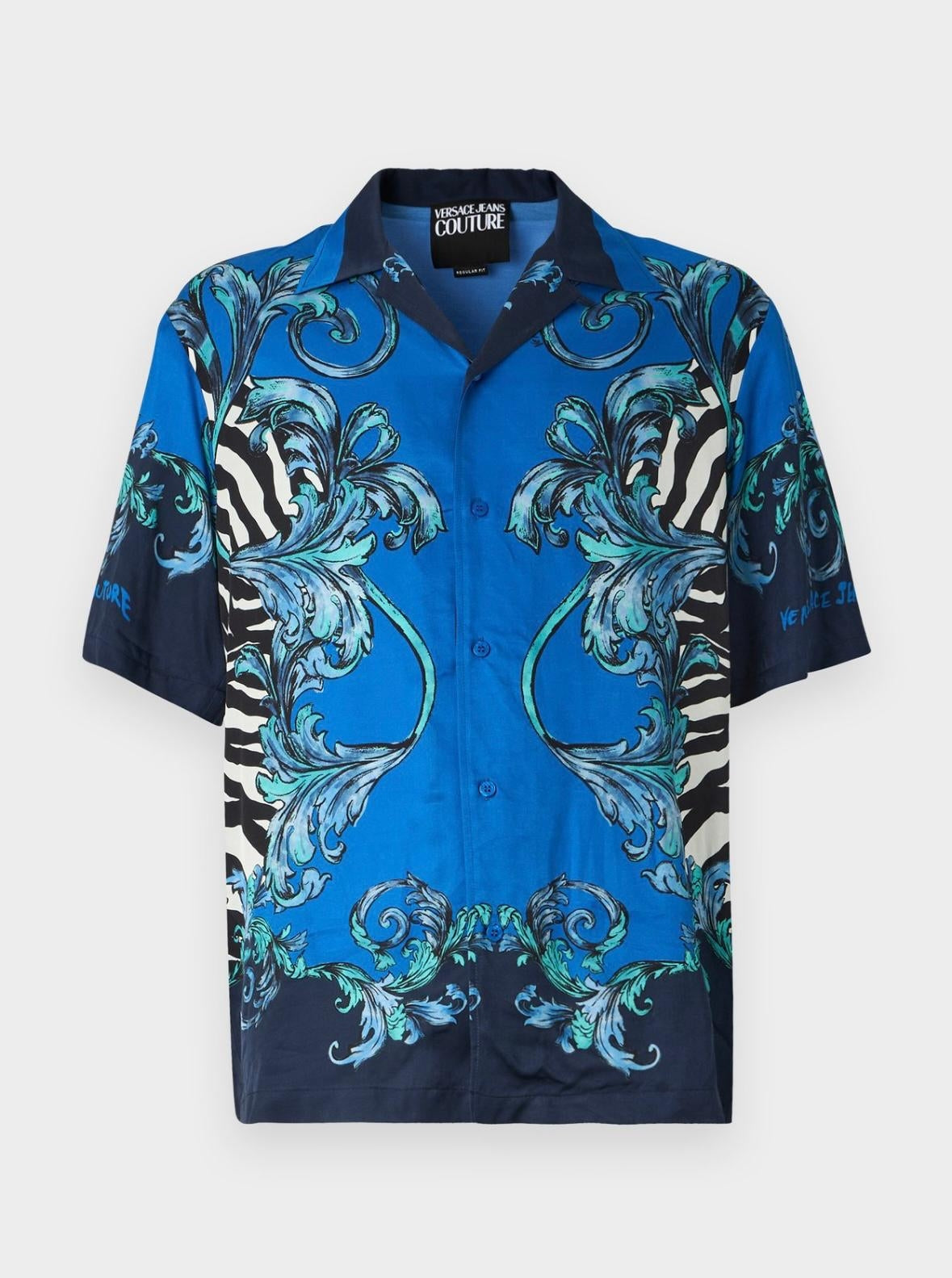 Camicia Versace Jeans Couture "Zebra Barocco" in twill uomo