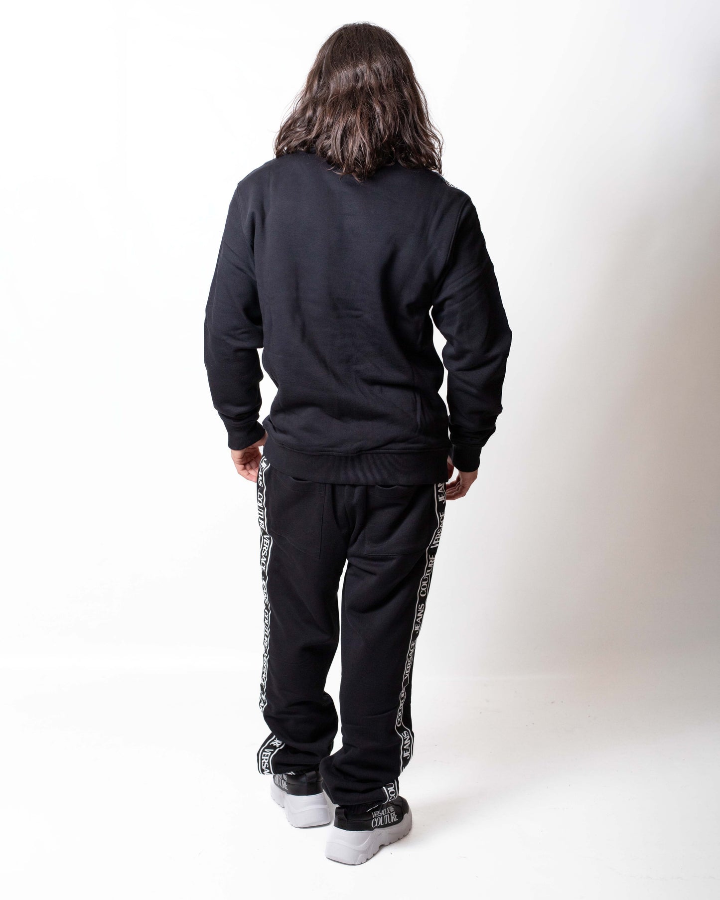 Felpa Versace Jeans Couture girocollo con bande logate uomo