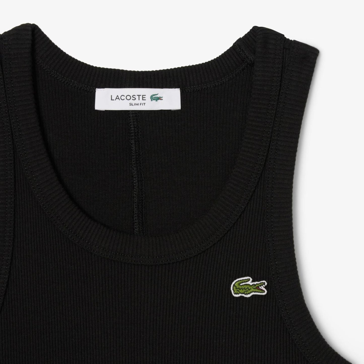 Canotta Lacoste in costina logo classic donna