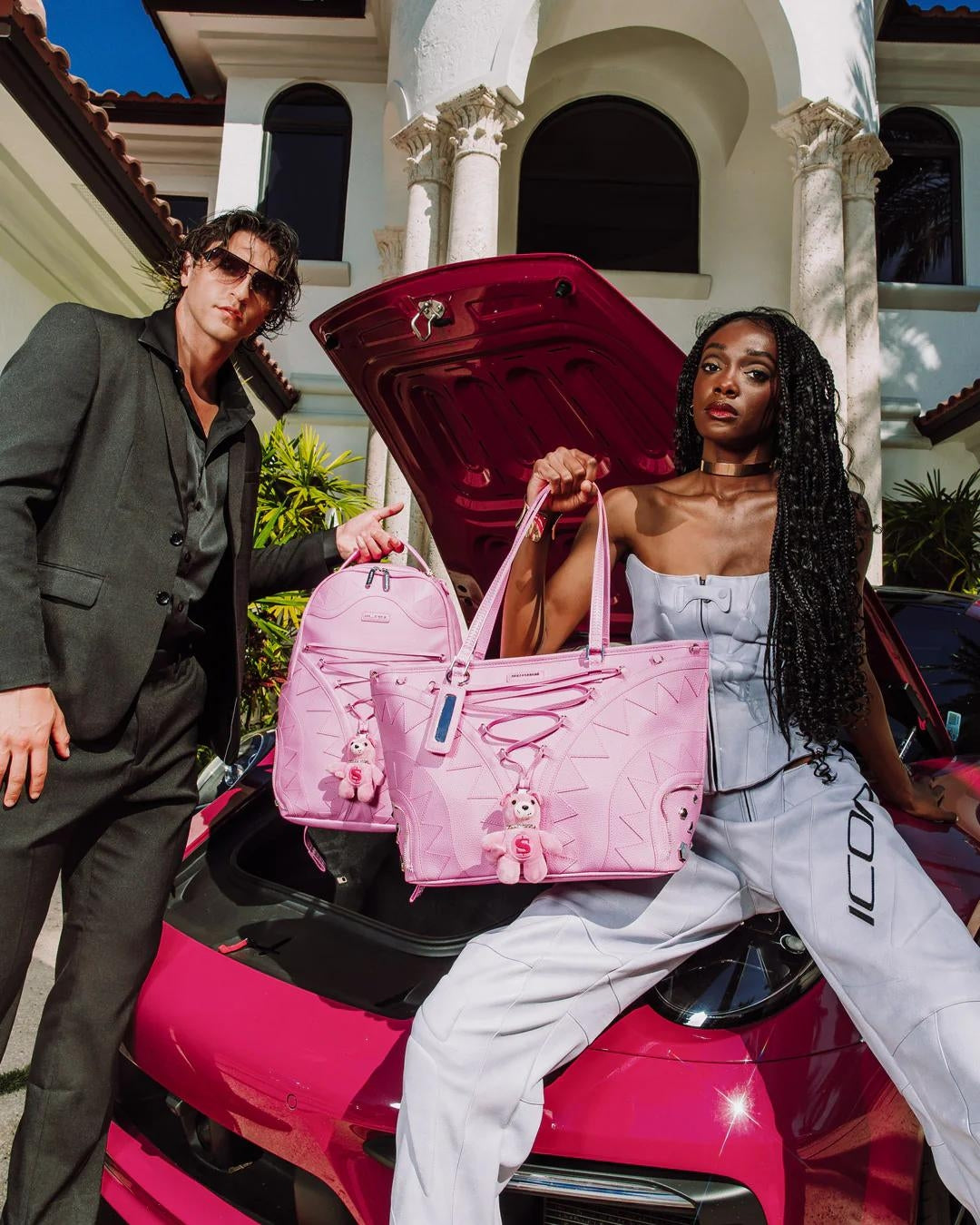 Borsa Sprayground rosa Baby bear baddie deux tote
