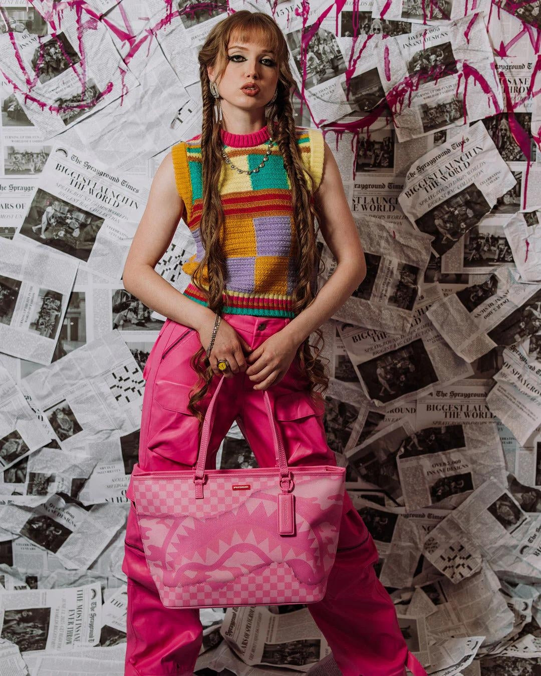 Borsa Sprayground rosa Pink 3AM riptide tote