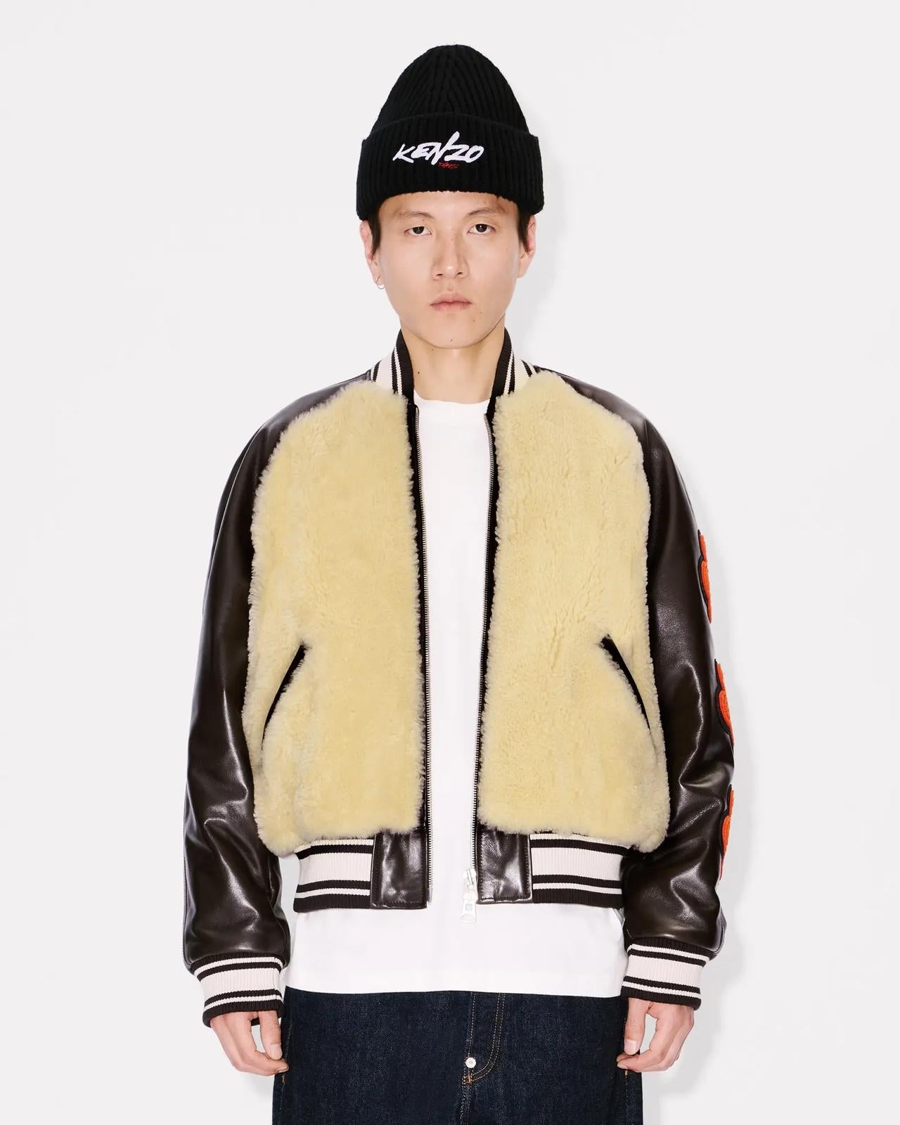 Giubbotto Kenzo Paris "Futura Sherling" in vera pelle