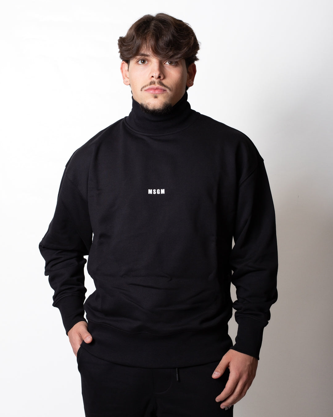 Felpa MSGM a collo alto con logo minimal