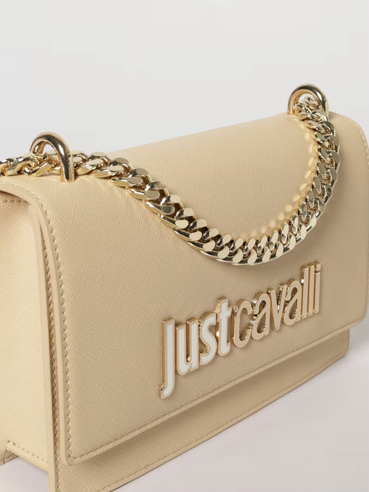 Borsa Just Cavalli a tracolla logo oro donna