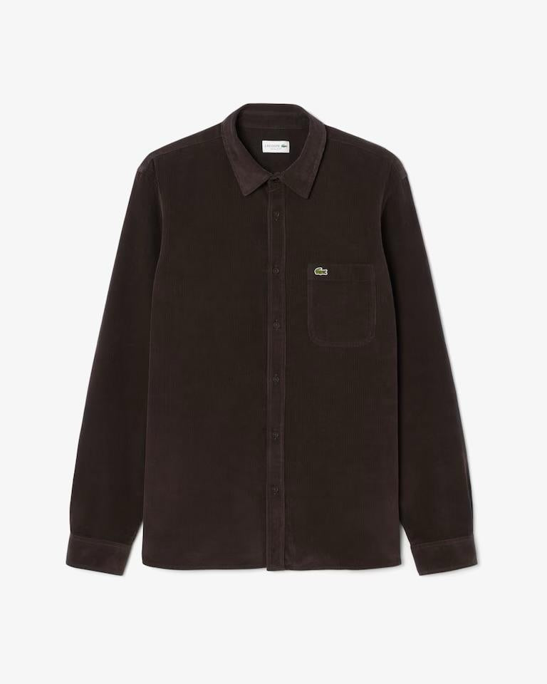 Camicia Lacoste regular fit effetto velluto uomo