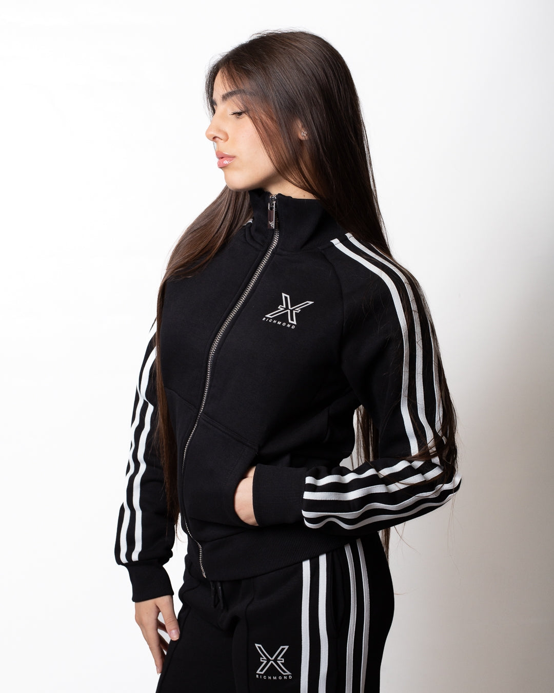Felpa Richmond X fullzip a collo alto donna
