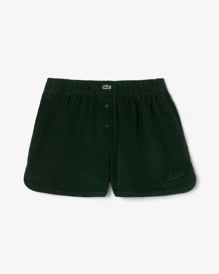 Bermuda Lacoste effetto velluto con bottoni donna