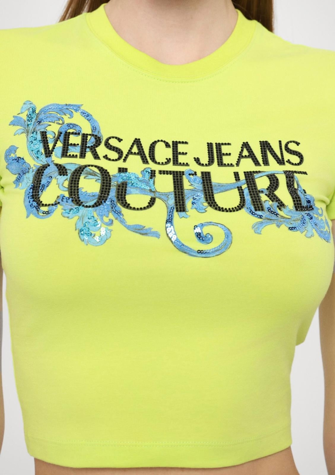 T-Shirt Versace Jeans Couture "Baroque strass" donna