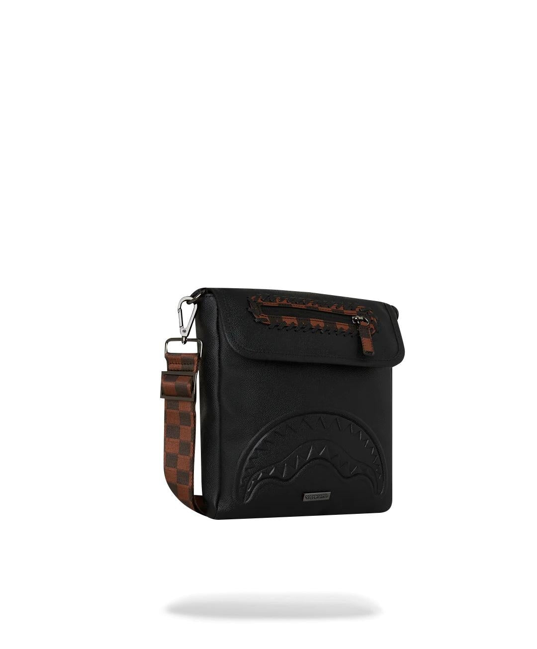 Tracolla Sprayground nero Dose of check deux messenger sling
