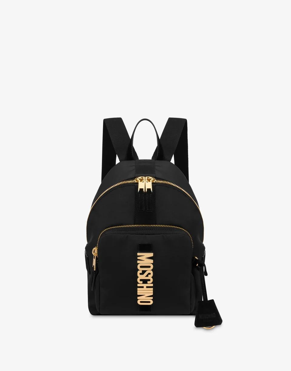 Zaino Moschino in nylon con dettagli dorati