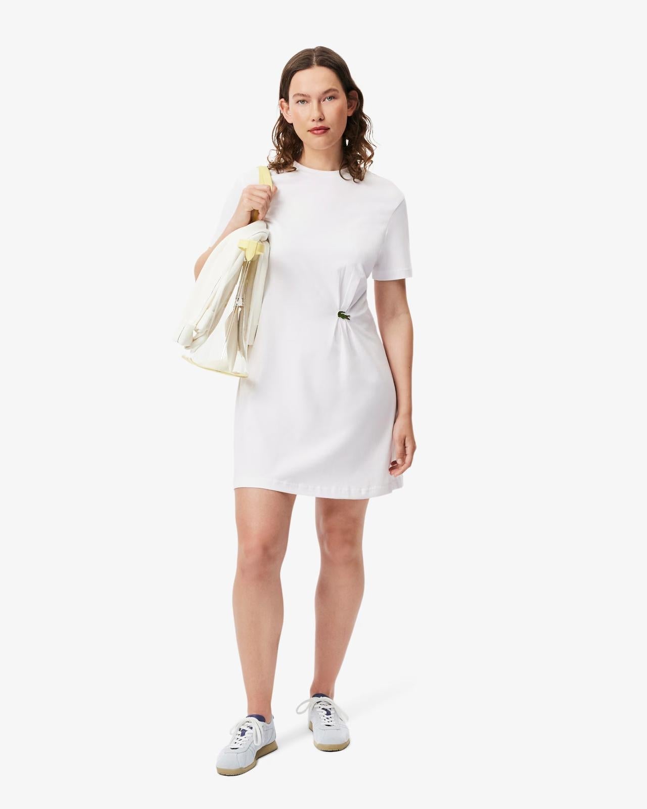 Abito Lacoste drappeggiato con logo donna