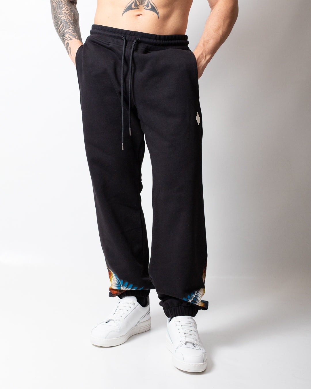 Pantalone Marcelo Burlon in felpa "Orange Wings" uomo