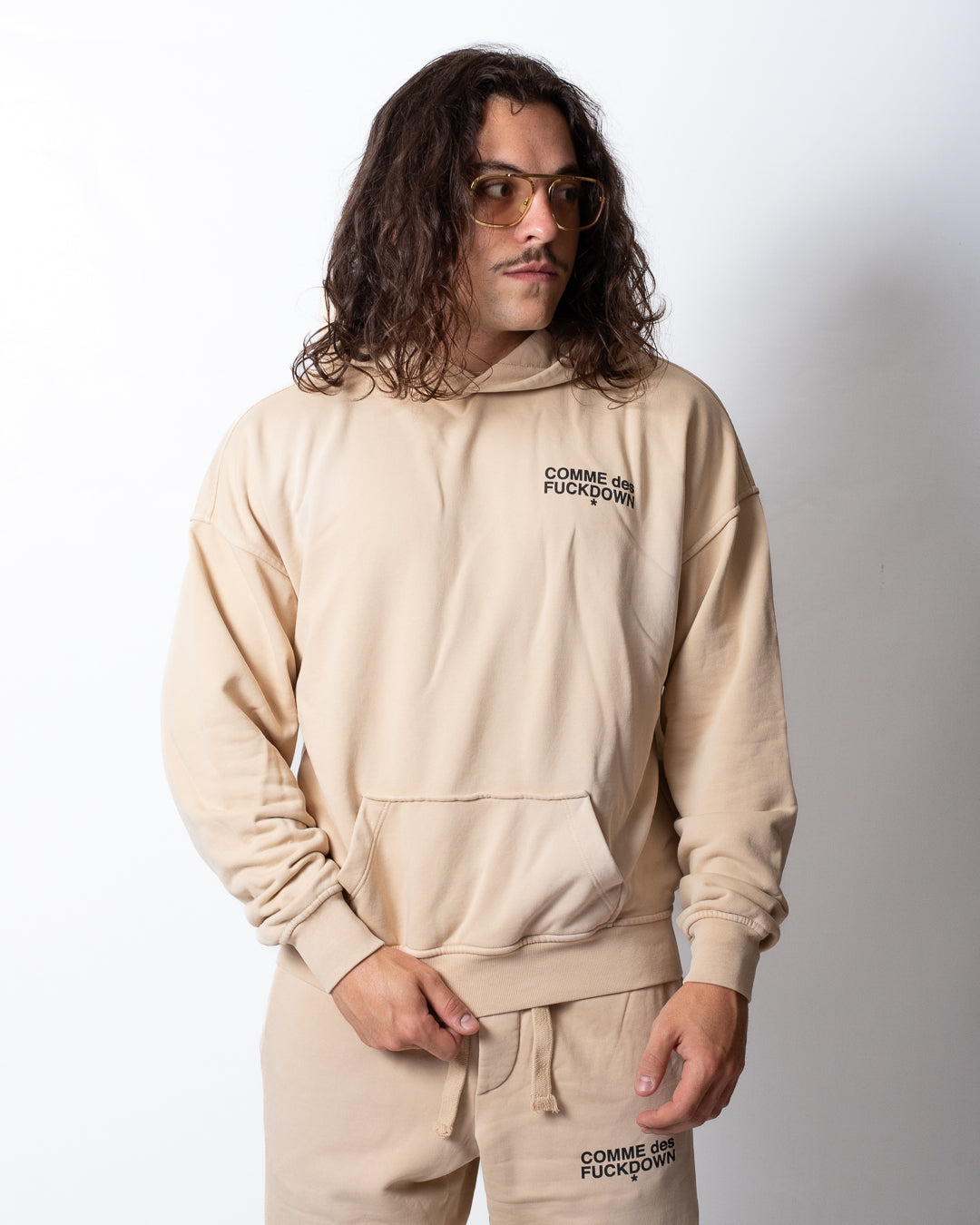 Felpa Comme des Fuckdown con cappuccio e stampe uomo