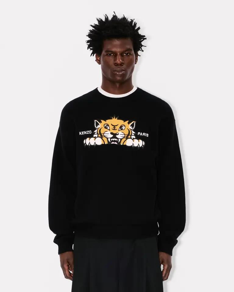 Maglia Kenzo Paris "Happy Tiger" in misto lana uomo
