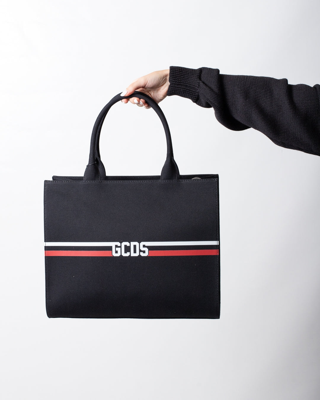 Borsa GCDS in tessuto "Logo stripes" donna