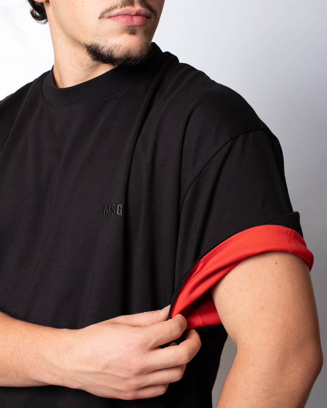 T-Shirt MSGM doppio tessuto con ricamo