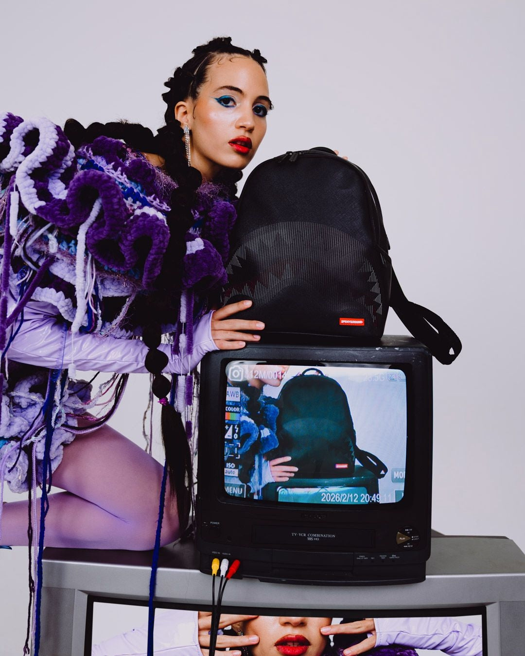 Zainetto Sprayground nero DISAPPEARING SHARK SAVAGE BACKPACK